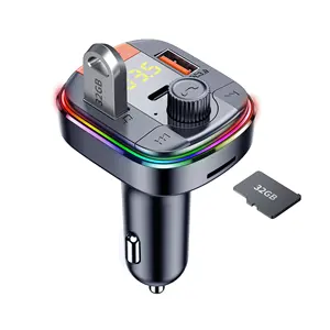2022 Latest Handsfree car kit Car fm transmitter audio adapter with Bluetooth function Mp3 music player Car charger