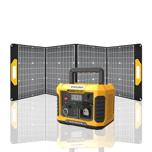 यूरोपीय संघ गोदाम 500W 22V 24V पोर्टेबल सौर बैटरी पावर स्टेशन सौर चार्जर बिजली बैंक के साथ आउटडोर सौर पैनल