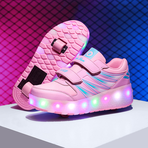 Chaussures <span class=keywords><strong>à</strong></span> <span class=keywords><strong>roulettes</strong></span> doubles réglables pour garçons et filles, chaussures de skate lumineuses légères, chaussures <span class=keywords><strong>à</strong></span> <span class=keywords><strong>roulettes</strong></span> pour enfants - Product Image 6
