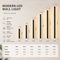 Lámpara de Pared LED Moderna para Exteriores, Impermeable IP65, 6W 27W AC110 240V, Tira Lineal Larga, 3000K 4000K 6000K, para Jardín, Villa, Porche