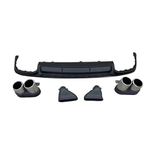Diffusore Posteriore Stile S6 in ABS Argento o Nero con Acciaio Inossidabile per <span class=keywords><strong>A6</strong></span> S-line <span class=keywords><strong>2019</strong></span>+ - Product Image 1