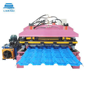 Geglazuurde Ijzeren Plaat Rolvormen Lijn Metalen Dakpan Maken <span class=keywords><strong>Machine</strong></span> Voor Verkoop Stap Tegel Maken <span class=keywords><strong>Machine</strong></span> - Product Image 1