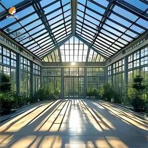 MILY Grande <span class=keywords><strong>serre</strong></span> de jardin en verre décorative de style villa en plein air, gazebo triangulaire en <span class=keywords><strong>fer</strong></span> <span class=keywords><strong>forgé</strong></span> - Product Image 2