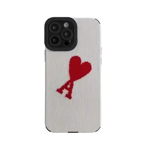 Suitable for Lucky Red Heart A iPhone 14 ProMax Apple 13 phone case 12 anti drop 11 full package XS silicone