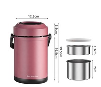 Grande capacité 304 acier inoxydable 1.6L Thermos Boîte à lunch Conteneurs de stockage de soupe alimentaire Flacons à vide Boîte à bento portable