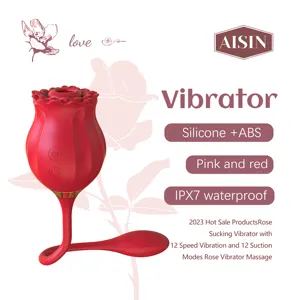 Vibromasseur à succion de rose 2023 produits Offre Spéciale avec vibration à 12 vitesses et 12 modes d'aspiration Massage par vibromasseur rose