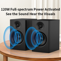 Altavoz 2.0 de 50W RMS para 5.3 Canales, Woofer de 4 Pulgadas, 2 DSP, Iluminación LED RGB para Cine en Casa, Música, Diálogos, Entrada USB y LINE