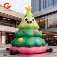 Vente directe d'usine, arbre de Noël gonflable publicitaire, modèle personnalisé, décoration gonflable, ballon arbre de Noël