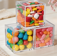 Boîtes à bonbons en plastique transparentes de qualité alimentaire, mini cubes de sucre, vente en gros, boîtes à bonbons transparentes, boîte à cadeaux de mariage, boîte à bonbons en acrylique avec couvercle
