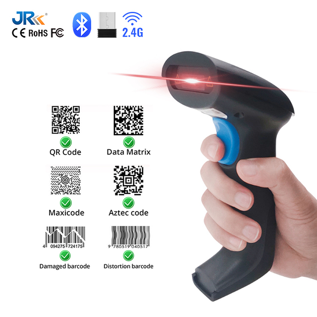 JR HC-815WB Handheld Bluetooth 2D Wireless Bluetooth Barcode Scanner, Mobile Payment Code Can Be Wirelessly Portable