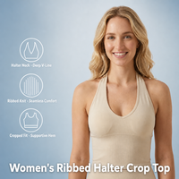 Débardeur de sport côtelé sans couture à col en V pour femme, idéal pour la gym, le yoga et l'entraînement, personnalisable avec logo OEM/ODM, directement de l'usine.