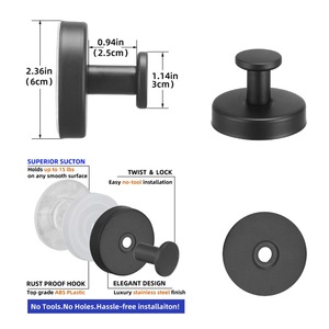 Gancho Moderno con Ventosa de Acero de Alta Succión para Baño, Inodoro, Pared, Instalación sin Perforaciones, Uso en Cocina y Ducha - Product Image 3