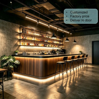 Comptoir de bar personnalisé, mobilier de bar à vin commercial, présentoir lumineux LED, comptoir d'accueil pour restaurant, café, pub, bar intérieur, boutique