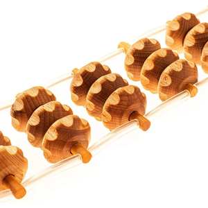 Sabuk kayu pijat tangan, alat terapi pijat punggung kayu rol pijat tali - Product Image 5