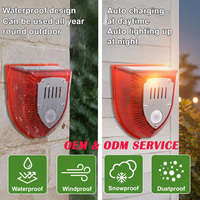 Lampu Alarm Tenaga Surya dengan Sensor Gerak PIR Sensitif, Suara Tembakan & Gonggongan Anjing 129dB & Lampu Strobo LED untuk Kebun, Kebun Pertanian, Vila