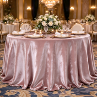 Nappe ronde en velours écrasé, nappe brillante en velours glacé pour mariage, banquet, hôtel et décoration de table d'anniversaire