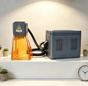 เครื่องแกะสลักและตัดไฟเบอร์เลเซอร์แบบพกพา 50W สำหรับโลหะ พลาสติก ไม้ หนัง แก้ว อะคริลิก กระดาษ ยาง ไม้อัด รองรับไฟล์ DXF - Product Image 1