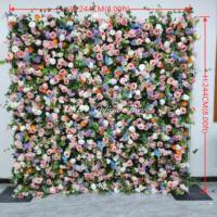 Mur de fleurs artificielles roses de haute qualité, personnalisable en taille et couleur, pour mariage, remise de diplôme, événement