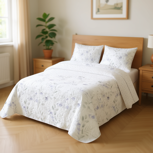 Copriletto Classico Bouti con Stampa Floreale Estiva per Letti da 90-180 cm, 100% Poliestere, Lavabile, Morbido, per Uso Domestico tra le Stagioni - Product Image 2