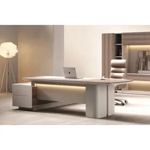 Luxury L Shaped Boss Chairman Office Desks Executive Manager Tables Office Furniture Designer Desk