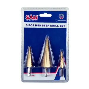 SALI Wholesale Dia 6.35mm 3pcs Hss Steel Titanium Step Drill Bits Set For Metal Wood