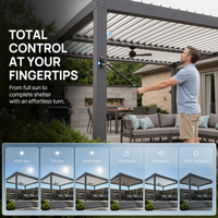 Motorisierte Verstellbare Dachkonstruktion Premium Aluminium Bioklimatische Wasserdichte Pergola für Hinterhof Balkon Terrasse Außenbereiche