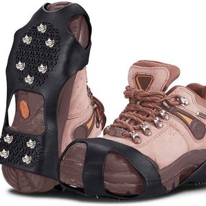 JR Custom Outdoor Anti-Slip Crampons with Manganese Steel 10-Tooth Heel <b>for</b> Mountaineering and Winter <b>Snow</b> <b>Shoe</b> <b>Spikes</b> - Product Image 1