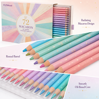 72 crayons de couleur à base d'huile couleur macaron pour l'école et le bureau, fournitures d'écriture et de correction, stylos de dessin pour artistes