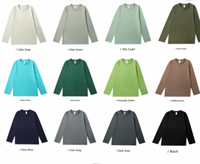 T-shirt en coton à manches longues 230g, coupe oversize, vierge, pour impression de logo personnalisé, col rond, automne, vente en gros