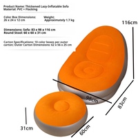 Sofás y Sillas Inflables Modernos y Sencillos, Sofá Cama Flocado, Plegable y Almacenable, Sofá Inflable Individual Gigante para Piscina