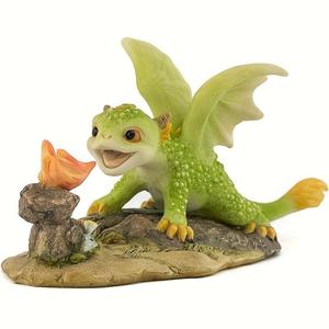 Poupée de dinosaure <span class=keywords><strong>vert</strong></span> écologique créatif mignon dessin animé Dragon ornements transfrontalier vente chaude résine modèle Animal artificiel - Product Image 4