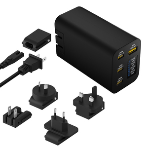 Nouveau chargeur de voyage USB Type-C 4 ports 140W GaN avec prise en charge QC3.0 et PD pour ordinateur <span class=keywords><strong>portable</strong></span>, appareil photo et écouteurs - Utilisation au bureau et à domicile - Product Image 1