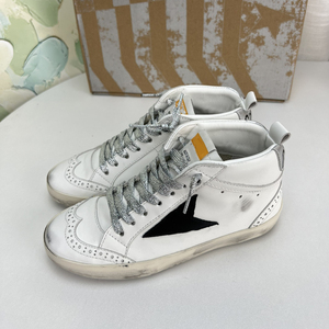 Chaussures de sport en cuir véritable de grande taille 45 pour hommes, baskets dorées de marque célèbre à lacets, style vieilli, pour femmes - Product Image 5