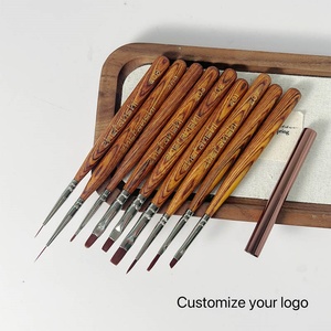 Factory Customized Wholesale Beauty Nail <b>Brushes</b> Wooden Poles High-end Nail <b>Brushes</b> OEM/ODM Nail Salon Exclusive - Product Image 5