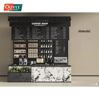 Conception de l'aménagement de magasin de détail sur mesure en bois et métal, solution pour magasin de thé au lait