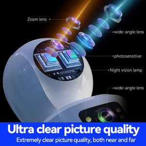Kamera keamanan <span class=keywords><strong>CCTV</strong></span> nirkabel lensa ganda, dengan percakapan langsung Monitor lampu sorot dalam ruangan sirene bawaan - Product Image 6