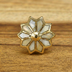Solid Brass Mother of Pearl <b>Cabinet</b> <b>Knob</b> <b>Gold</b> Finish Handmade Decorative Drawer Pull Wardrobe Door Handle Furniture Accent - Product Image 1