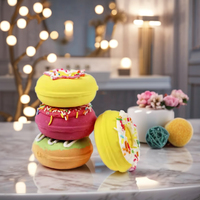 OEM vente en gros 4 pièces/boîte Donuts hydratants bombe de bain boule avec huile essentielle bain moussant végétalien cadeau pétillant pour les soins du corps
