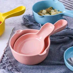 烤箱微波炉安全批发价格便宜蓝釉碗陶瓷甜品沙拉汤服务碗