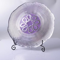 Assiettes de présentation en verre violet écologiques modernes en gros avec logo personnalisé – Sous-assiettes de luxe pour fêtes