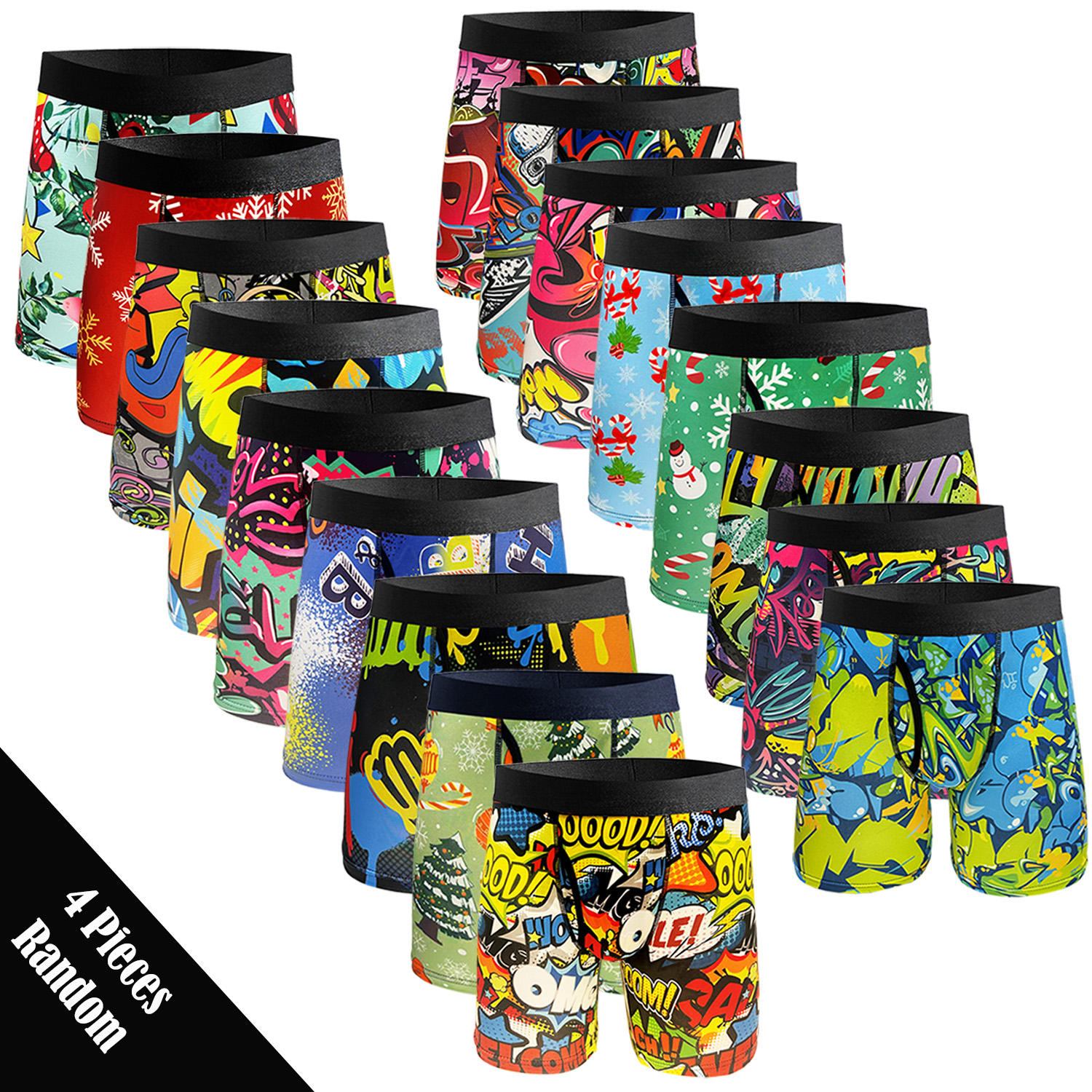 2408- 4 ชิ้น พิมพ์ลายสีสุ่ม