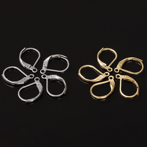 Golden D - Shaped Ear <b>Hooks</b>, Oval Ear <b>Hooks</b>, French <b>Earrings</b>, French <b>Hook</b> Ear Clips, DIY Jewelry Accessories - Product Image 2