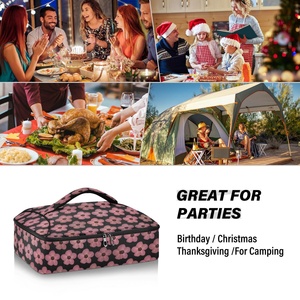 Sac isotherme portable Aloha, motif floral hawaïen Hau, impression personnalisée, pour barbecue, transport de casseroles et plats à emporter - Product Image 6