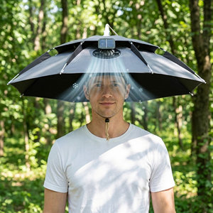 Chapeau parapluie avec ventilateur solaire, refroidissement mains libres, pêche, randonnée, camping, imperméable, pare-soleil respirant, portable - Product Image 4