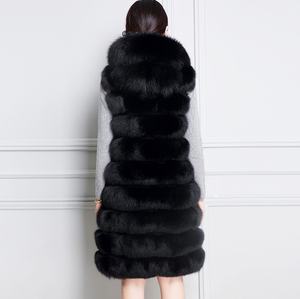 Delle Donne di modo Caldo Lungo Faux della Pelliccia di Fox del Panciotto Della Maglia Senza Maniche Con Cappuccio del <span class=keywords><strong>Cappotto</strong></span> del Rivestimento - Product Image 3