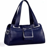 Nouveau Sac à Main Femme Tendance Été 2026 en Cuir Véritable Couleur Unie, Modèle Coussin avec Bord Cousu et Fermeture Éclair