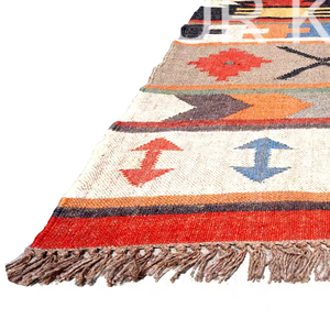 พรมวิ่งปอกระเจาสไตล์วินเทจของชาวอินเดียพรมทอมือสำหรับตกแต่งห้องนั่งเล่นทำด้วยมือ - Product Image 1
