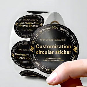 Personalizzato su misura rotolo impermeabile lamina d'oro rotonda stampa di etichette personalizzate del prodotto aziendale Logo adesivi per imballaggio etichetta - Product Image 2