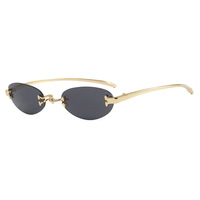 Lunettes de soleil ovales en métal pour femmes, or rose, perles, verres marron UV400, style vintage, vente en gros, logo personnalisé