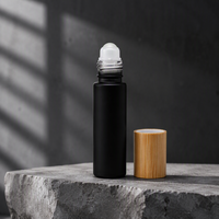 Botol Roller Tutup Bambu 5ml Wadah Kaca Minyak Esensial Botol Parfum Kosong Tersedia Warna Amber Bening Pink